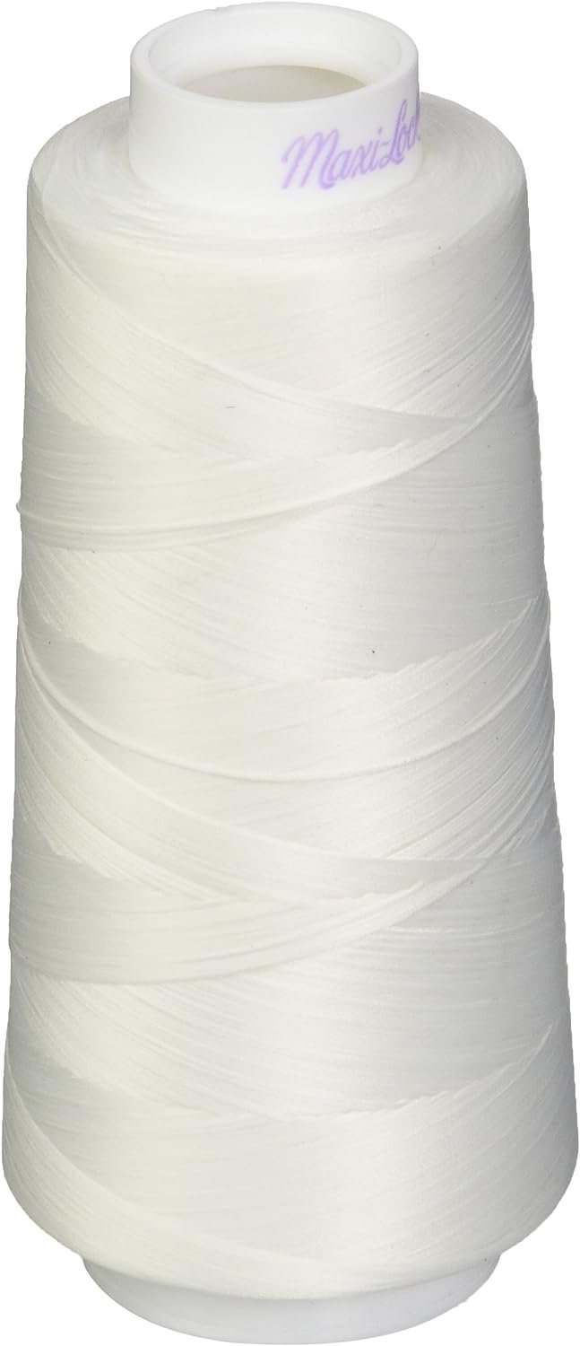 American & Efird AME54.32109 White Maxi Lock Stretch Thread, 2000yd