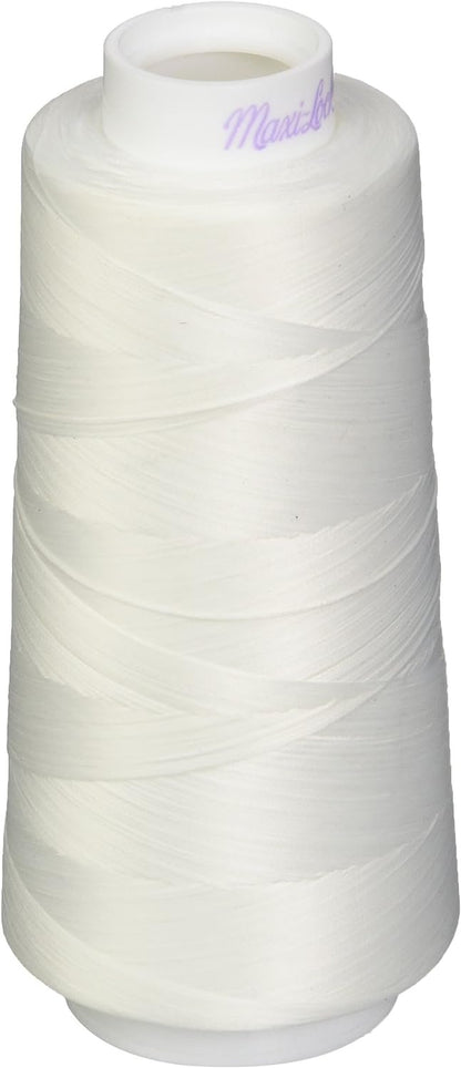 American & Efird AME54.32109 White Maxi Lock Stretch Thread, 2000yd