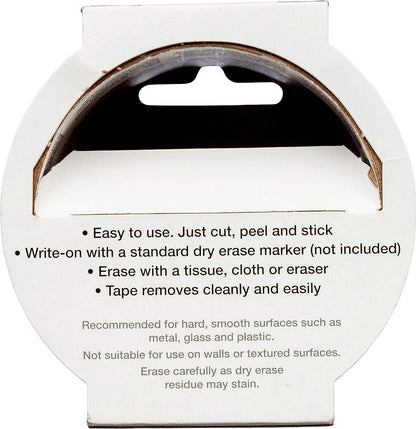 Scotch Dry Erase Tape, 1.88" x 5 Yards, 1 Roll, White (1905R-DE-WHT)