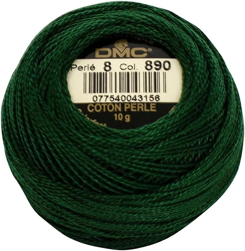 DMC 116 8-890 Pearl Cotton Thread Balls, Ultra Dark Pistachio Green, Size 8