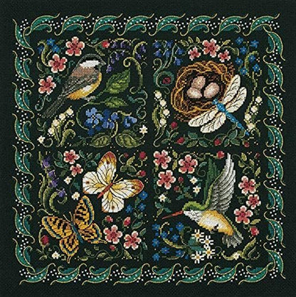 Dimensions 3824 Gold Collection The Finery of Nature Advanced Counted Cross Stitch Kit, 14" x 14", Multicolor, Multi