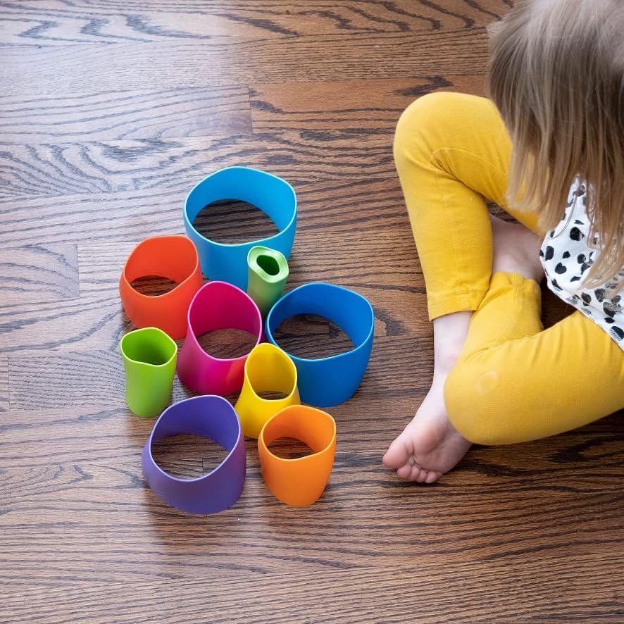 Fat Brain Toys SpiroKu - Stacking & Nesting Cylinders for Preschoolers, Kids 3+