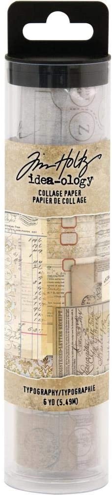 Tim Holtz Idea-Ology Collage Paper Rolls - Travel, Typography and Document - Bundle of Three Rolls