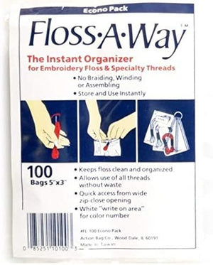 Action Bag Floss A Way Organizer 3 inch x 5 inch 100 Pack FL100 (2-Pack)