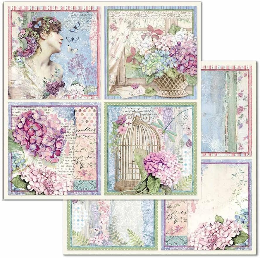 STAMPERIA INTL, KFT (3PL) Paper PAD 12X12 10PK, Hortensia, 10 Designs/1 Each