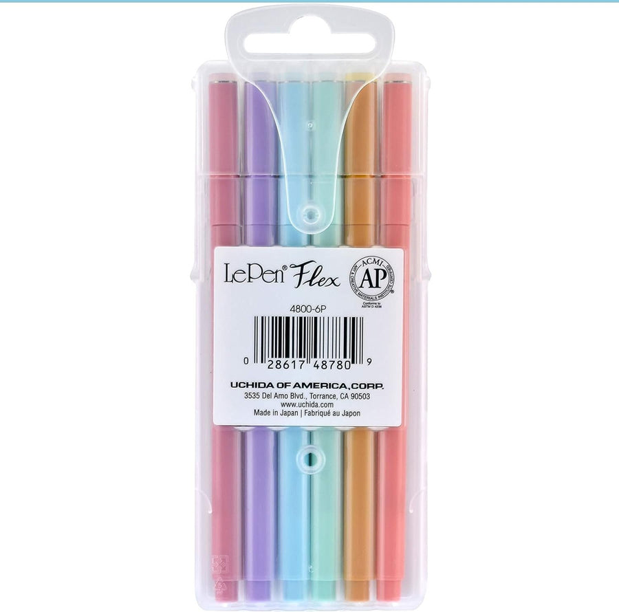 Uchida Of America Le Pen Flex Pastel Colors Art Supplies, 6 Count (Pack of 1)