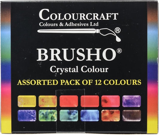 Brusho by Colourcraft 12 Color Brusho Crystal Colour Set, 0.5 Ounce (Pack of 12)