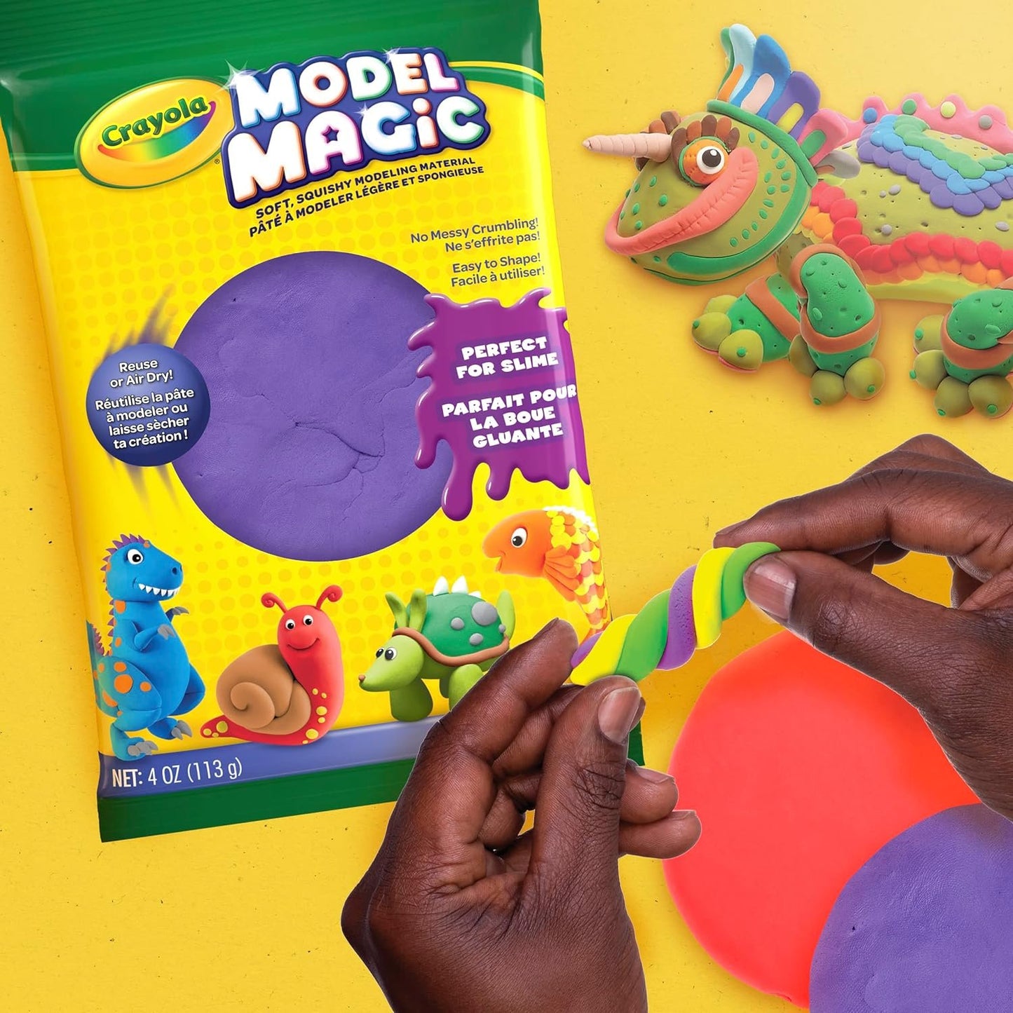 Crayola Model Magic in Raspberry Pink, Modeling Clay Alternative, 4oz (CY57-4486)