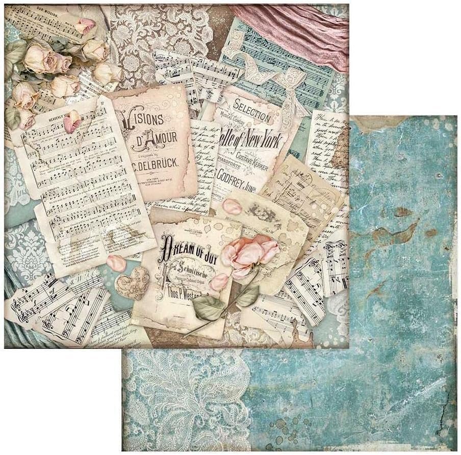 Stamperia Mini Scrapbooking Pad-Passion, Pastel Tones, 8 x 8 inches SBBS29