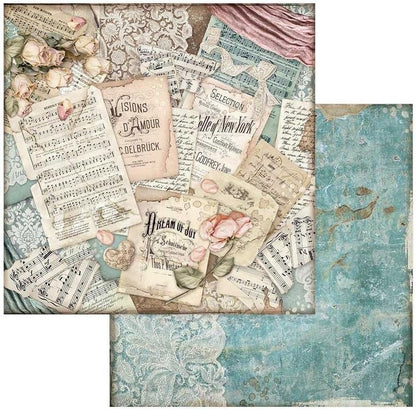 Stamperia Mini Scrapbooking Pad-Passion, Pastel Tones, 8 x 8 inches SBBS29