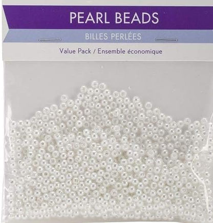 CraftMedley 850 Piece Acrylic Pearl Beads, 3mm, Sleek White