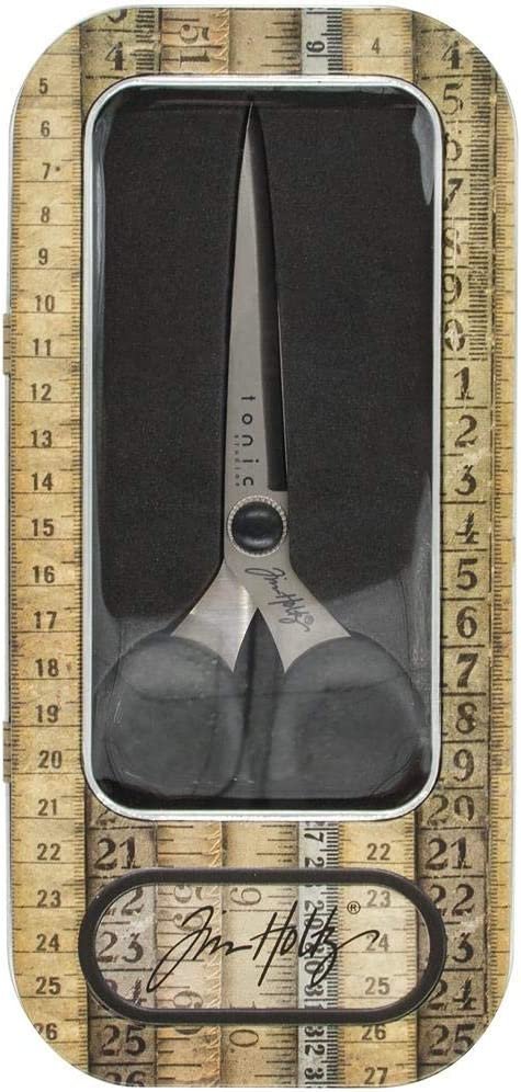 Tim Holtz Haberdashery Snip Scissors Set - Soft Grip Durable Snips 5" & Scissors 6" with Storage Tins - 2 Items