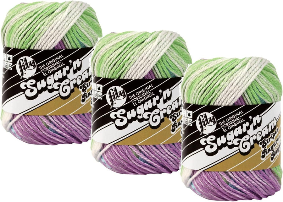 Bulk Buy: Lily Sugar 'n Cream 100% Cotton Yarn (3-Pack) Ombres, Prints, Scents & Stripes