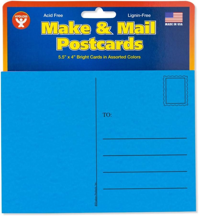 Hygloss Products Kid’s Blank Make and Mail Postcards