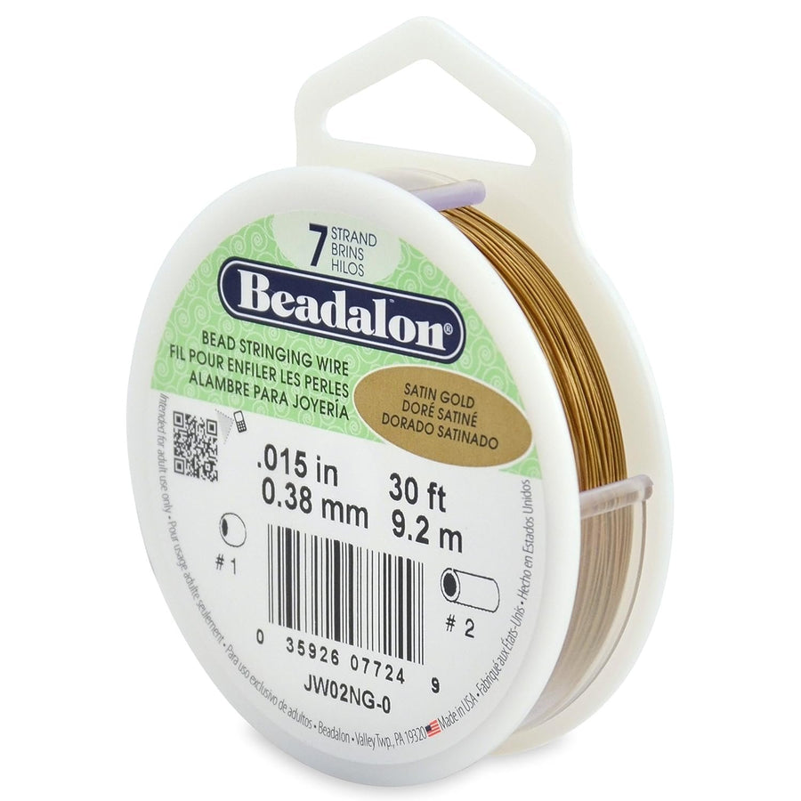 Beadalon 7 Strand Stainless Steel Bead Stringing Wire.018 in / 0.46 mm, Bright, 30 ft / 9.2 m