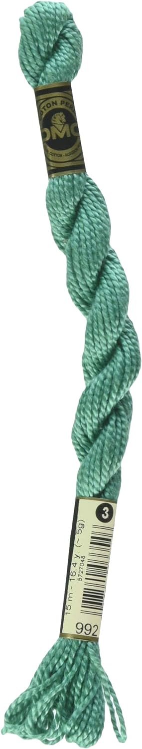 DMC 115 3-992 Pearl Cotton Thread, Light Aquamarine, Size 3