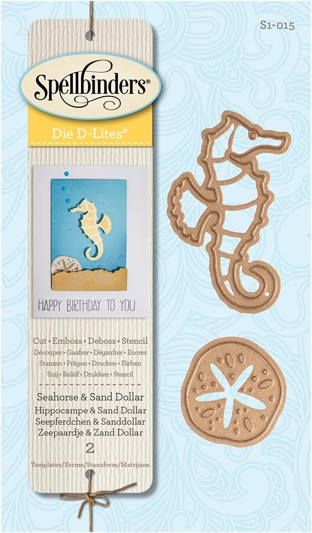 Spellbinders S1-015 Die D-Lites Seahorse & Sand Dollar Etched/Wafer Thin Dies