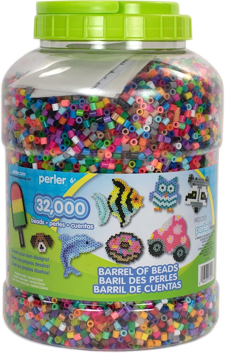 Perler Fuse Bead Craft Kit with Ironing Paper, Storage Container, and Instructions, Multicolor 32002 Piece