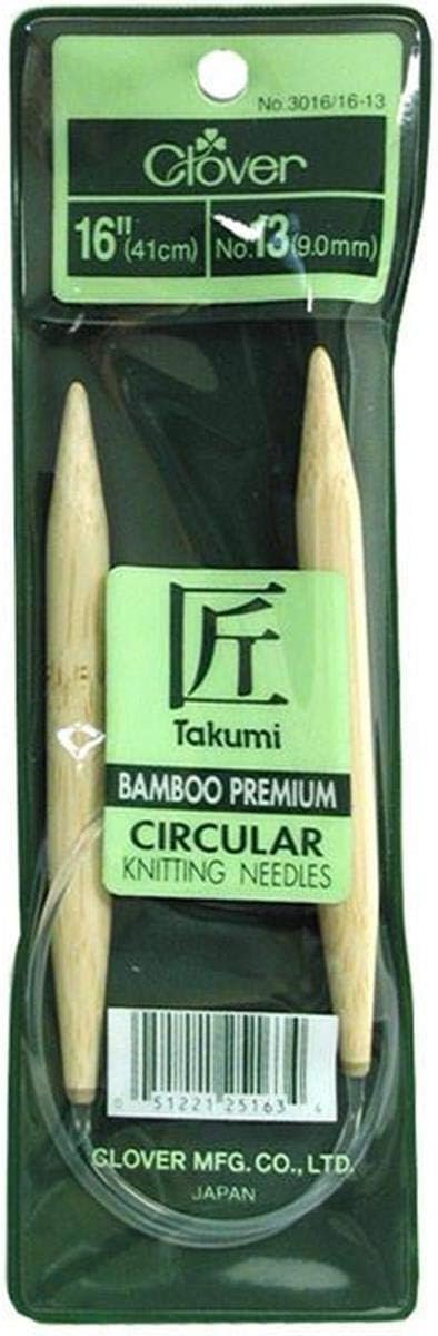 Clover Bamboo 16 Inch Circular Knitting Needle - Size 13