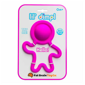 Fat Brain Toys Lil Dimpl Pink - Popping Sensory Toy & Teether, Ages 0+