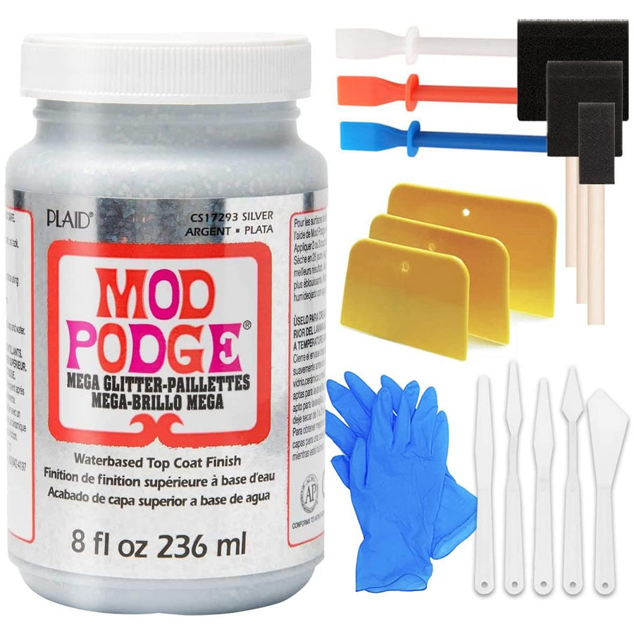 Mod Podge Puzzle Saver Glue Kit, Adhesive Brushes for Jigsaw Puzzles, Boards, Mats, Pixiss Accessory Kit with Glue Spreaders, Gloves, Brushes, Palette Knife Set