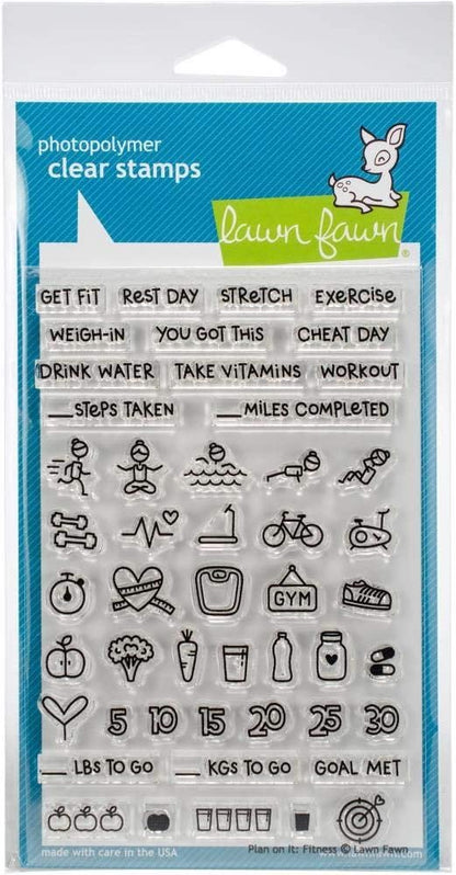 Lawn Fawn Clear Stamps - Plan On It: Fitness (LF1483)