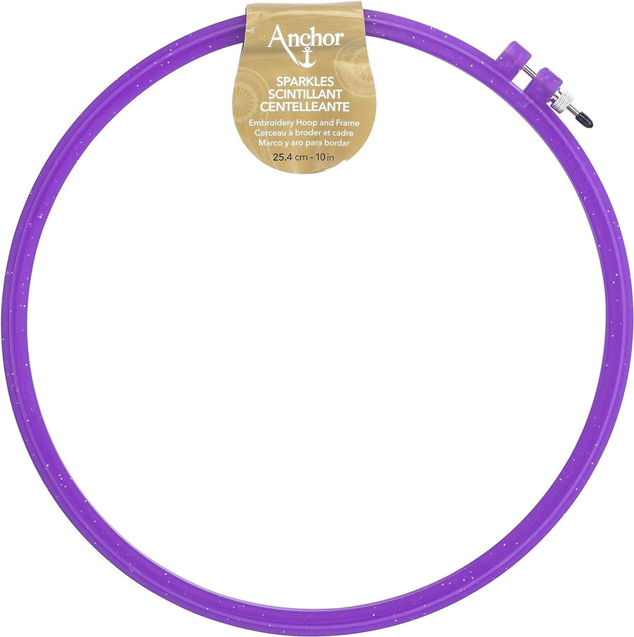 Anchor Sparkle Embroidery Hoop, 8", Blue/Purple/Yellow