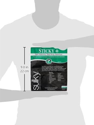 Sulky 551-01 Sticky Self, 22.5-Inch by 36-Inch, Adhesive Tear/Away Stabilizer, Transparent