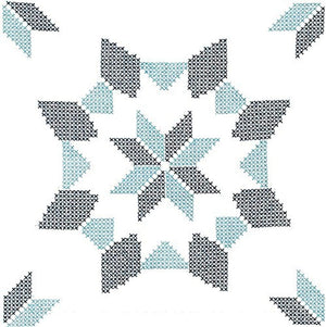 Jack Dempsey Stamped White Quilt Blocks, 18-Inch by 18-Inch, Interlocking XX Western Star, 6-Pack