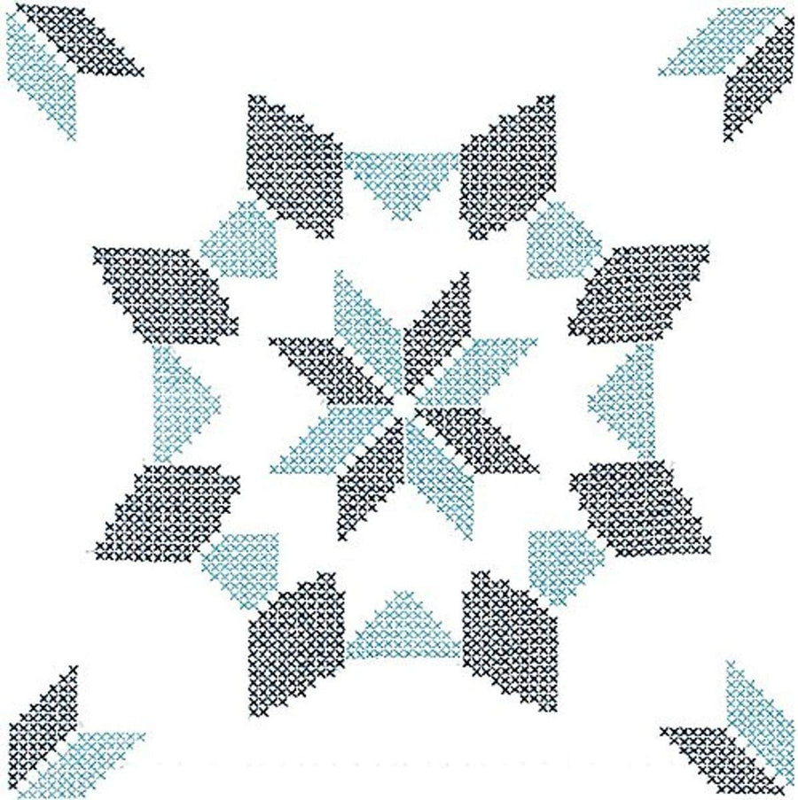 Jack Dempsey Stamped White Quilt Blocks, 18-Inch by 18-Inch, Interlocking XX Western Star, 6-Pack