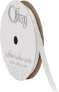 Offray 1/4" Wide Double Face Satin Ribbon, 20 Yards, White