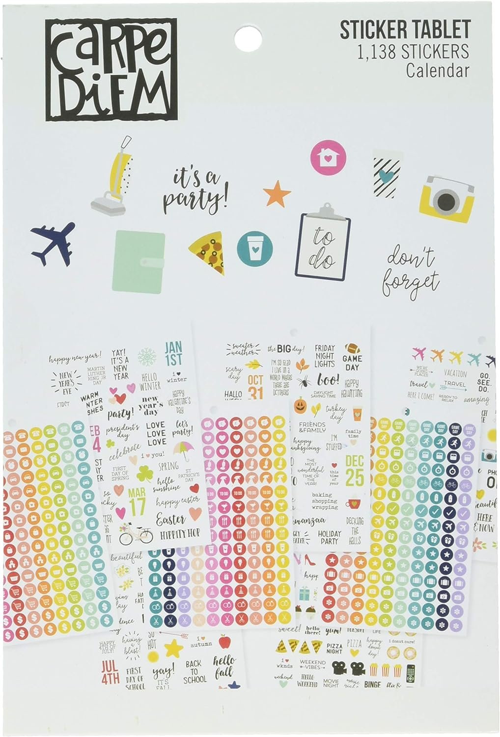 Simple Stories Carpe Diem A5 Sticker Calendar, Multicolor