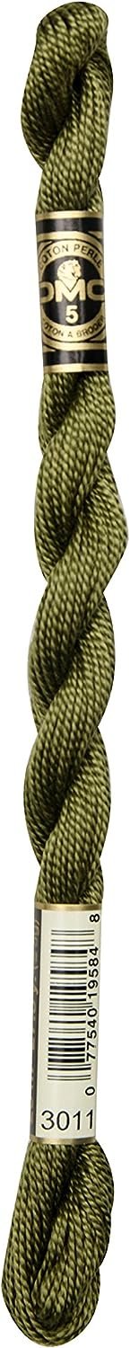 DMC 115 5-3011 Pearl Cotton Thread, Dark Khaki Green, Size 5