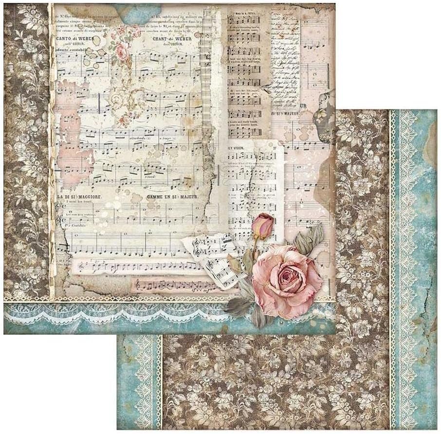 Stamperia Mini Scrapbooking Pad-Passion, Pastel Tones, 8 x 8 inches SBBS29