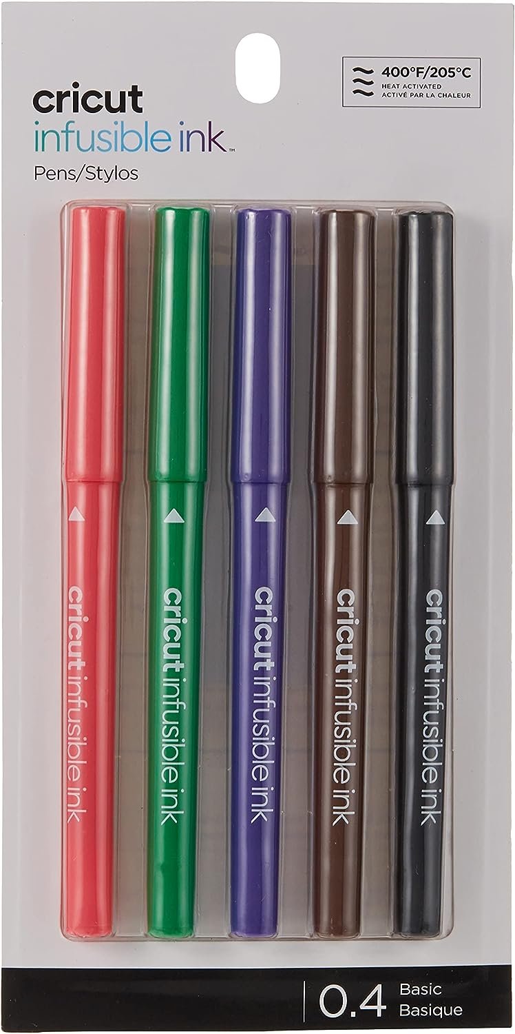 Cricut Infusible Ink Pens, Basic Fine-Point Markers (0.4) for DIY, 5 count