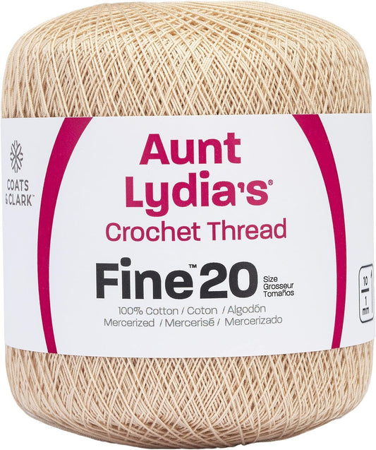 Coats Crochet Aunt Lydia's Crochet, Cotton Fine Size 20, White