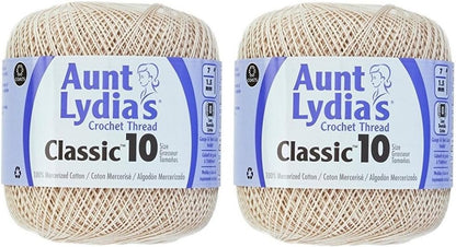 Aunt Lydia's Crochet Thread - Size 10 - Natural (2-Pack)