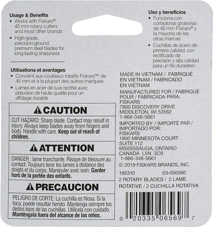 Fiskars Rotary Blade, 2 Count (Pack of 1), 0