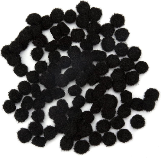 Cousin DIY Black 1/2 inch Poms, 100 Pack