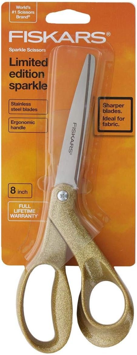 Fiskars Premier 8in Bent Sparkle Gold Scissors