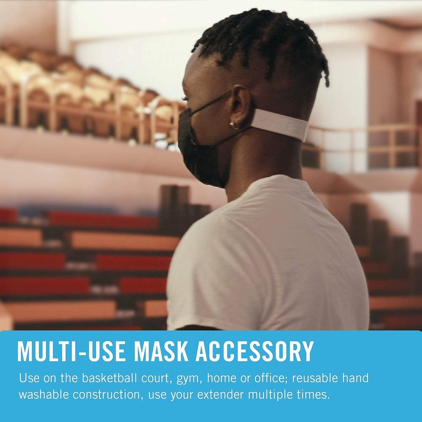 VELCRO Brand Face Mask Extender includes 4 Black Straps, 12” x 1” Comfortable and Adjustable Ear Savers, VEL-30084-USA