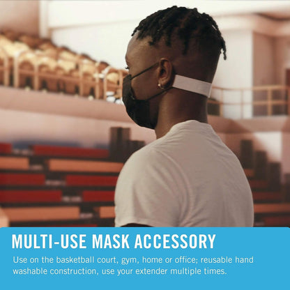 VELCRO Brand Face Mask Extender includes 4 Black Straps, 12” x 1” Comfortable and Adjustable Ear Savers, VEL-30084-USA