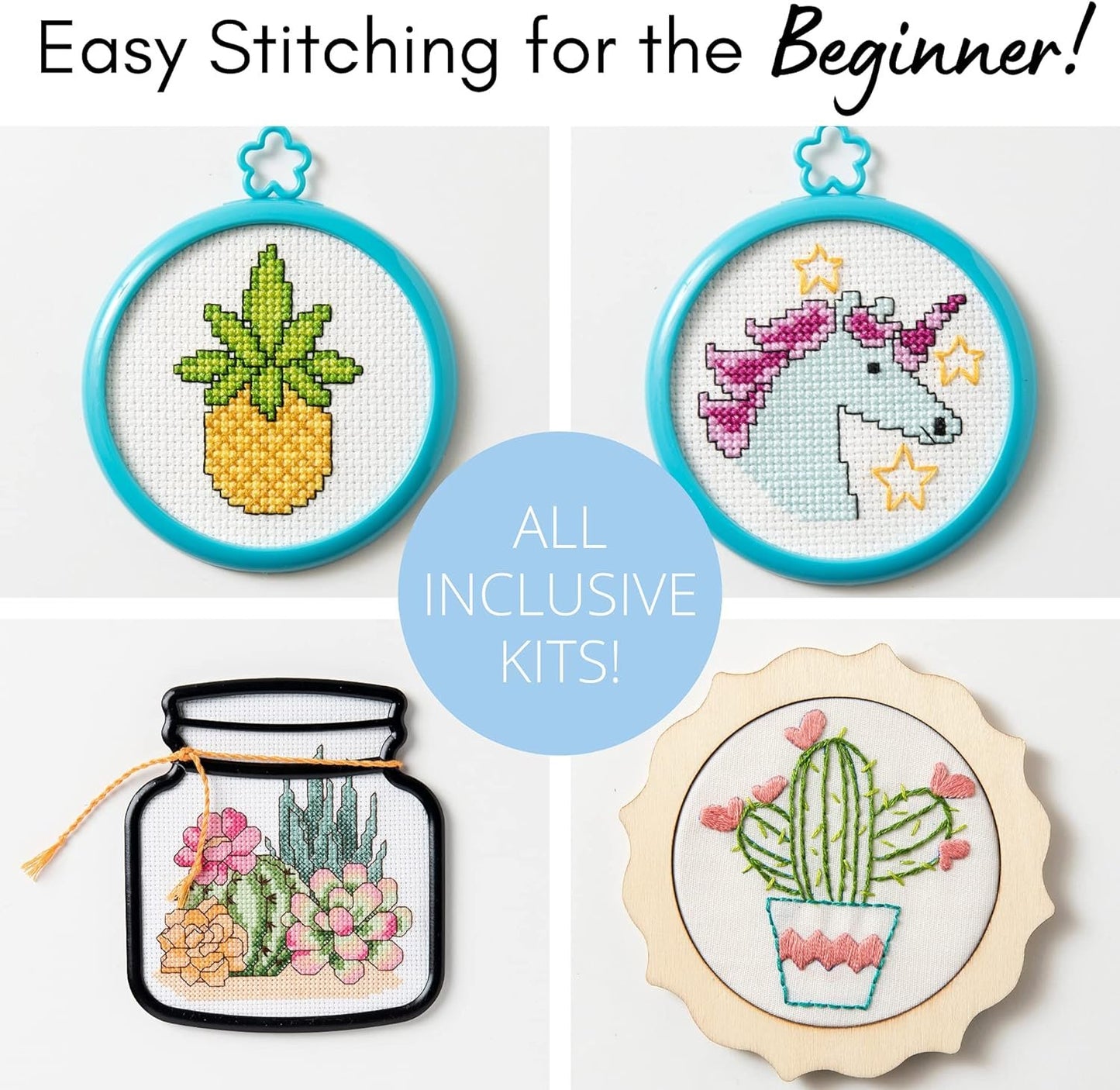 Bucilla 47892E My 1st Stitch Counted Cross Stitch Kit, 3", Sloth