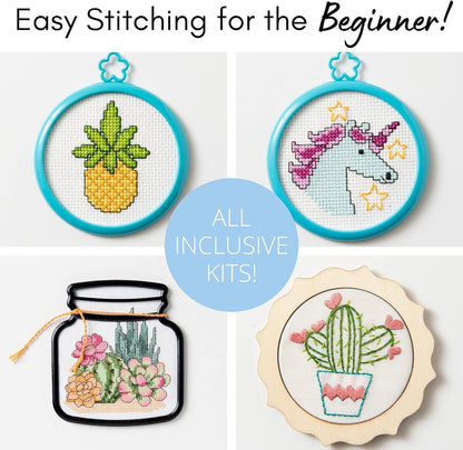 Bucilla 47892E My 1st Stitch Counted Cross Stitch Kit, 3", Sloth