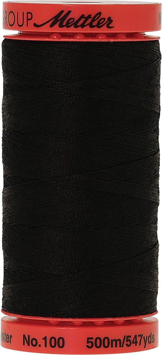 Mettler Metrosene Old Number 1145-0003 Poly Thread, 500m/547 yd, Black