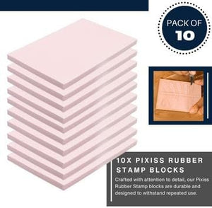Rubber Stamp Pads (10 Pack) by Pixiss - Printmaking Supplies Refill - Block Printing Stamp Pads for Rubber Stamps (6"x4") - Rubber Stamp Making Kit Resupply