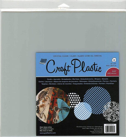 Grafix Clear Craft Plastic .007 Thickness 6-Inch by 6-Inch