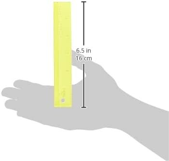 CM DESIGNS Add-A-Quarter 6 Inch Yellow Ruler, 6"
