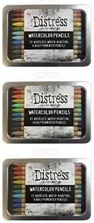 Bundle Tim Holtz Distress® Watercolor Pencils Sets - Sets 1, 2 and 3- TDH76308, TDH76315, TDH76643