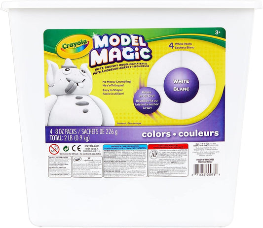 Crayola Model Magic White, Modeling Clay Alternative, Kids Art Supplies, 2 lb. Bucket, Gifts For Kids